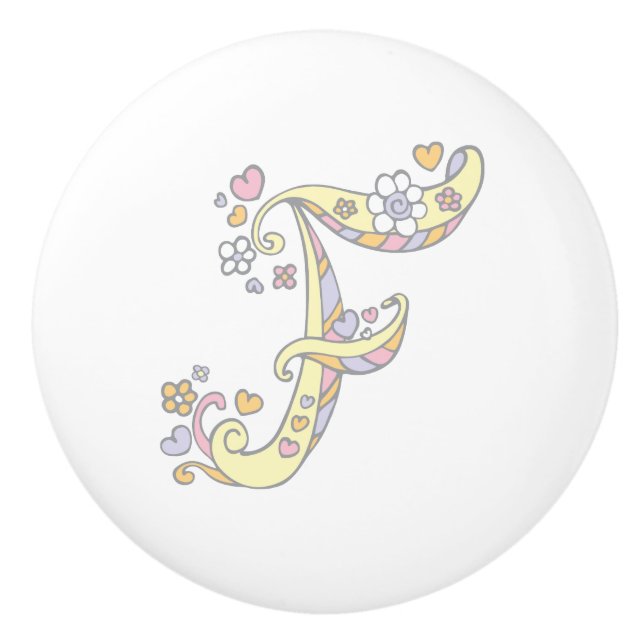 Lettre décorative F mongramme poignée poignée (Devant)