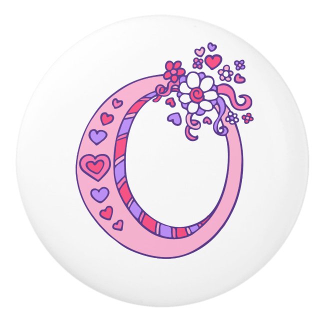 Lettre décorative O poignée monogrammée (Devant)