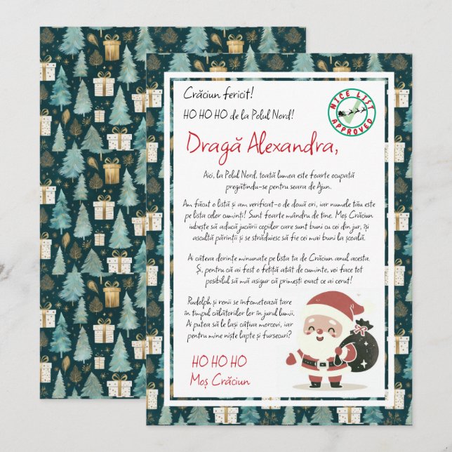 Lettre du Pôle Nord Invitation (Devant / Derrière)