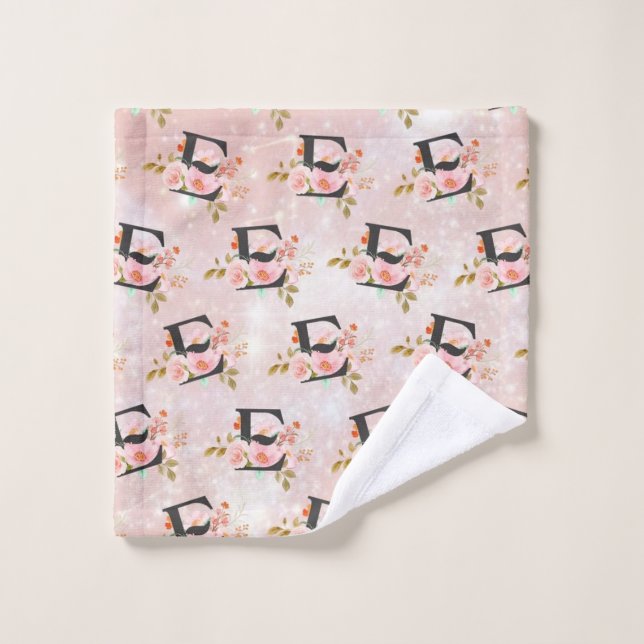 Lettre E (Gant de toilette)
