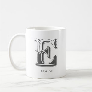 Lettre E Monogramme Nom moderne Café Mug