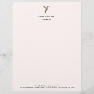 Lettre En-tête de colibri personnalisé