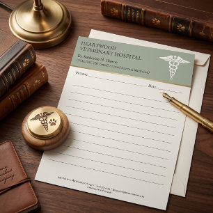 Lettre En-tête de papier à lettres de clinique vétérinair