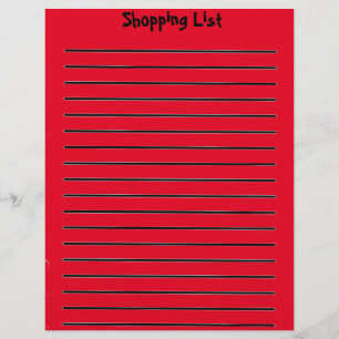 Lettre En-tête rouge de la liste d'achat