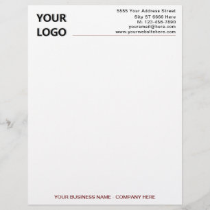 Lettre Exemple en-tête du logo de votre entreprise