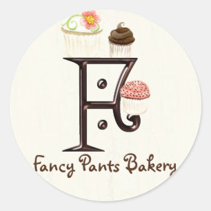 Lettre F Monogram Cupcake Logo Autocollants d'affa