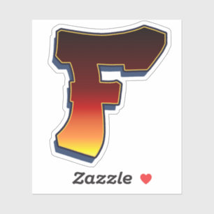 Lettre F - Sticker pour les flammes