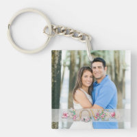 LETTRE Florale AMOUR AVEC DEUX Noms photo Date