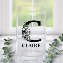 Lettre florale C Monogramme et nom personnalisé