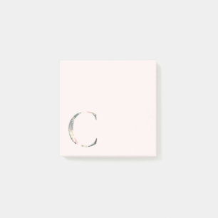 Lettre florale "C" Monogramme Post-It Notes