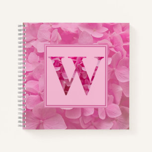 LETTRE Florale rose LETTRE "W" Carnet Journal