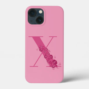 LETTRE Florale rose monogramme X coque iphone