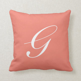 Lettre G Coral Monogramme Coussin