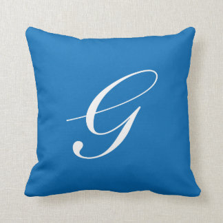 Lettre G Monogramme bleu Coussin