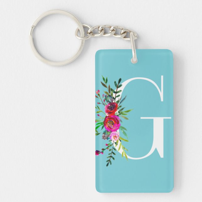Lettre G Monogramme initial Floral Couleur personn (Devant)