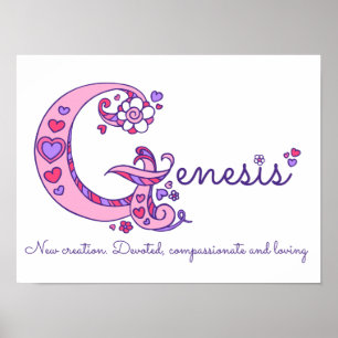 Lettre G oeuvre Genesis prénom de fille et affiche