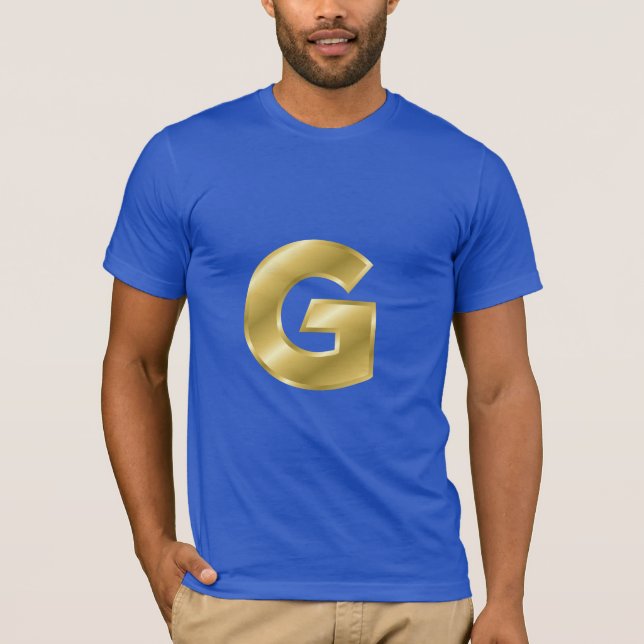 Lettre G T-shirt en toile Bella de base pour homme (Devant)