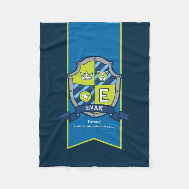 Lettre garçon E Nom Evan signifiant couverture d'o (Devant)