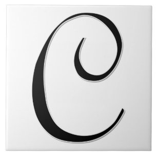 Lettre Geessele C en Carreaux Monogrammes noirs