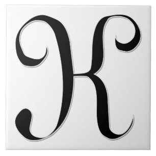 Lettre Geessele K en carreaux Monogrammes noirs