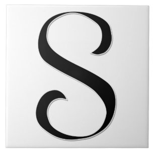 Lettre Geessele S en Carreaux Monogrammes noirs