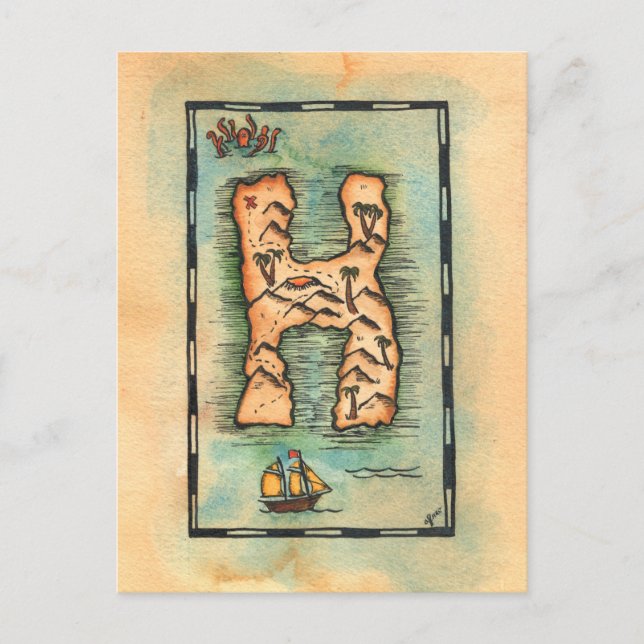 Lettre H Carte du trésor (Devant)