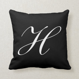 Lettre H Coussin de monogramme noir