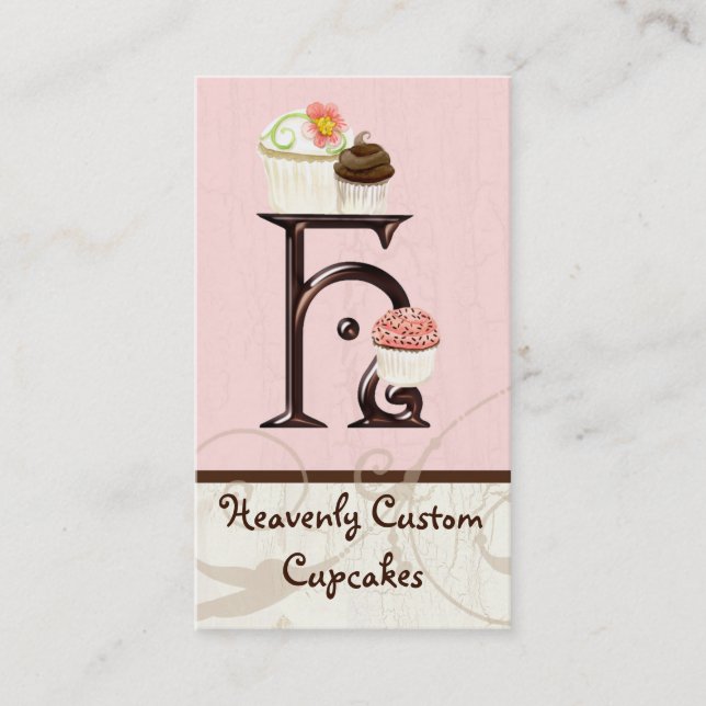 Lettre H Monogramme Dessert Boulangerie Cartes de  (Devant)