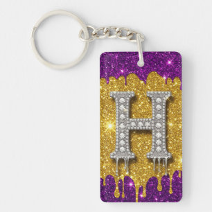 Lettre H Pailletée Or Cadeau Personnalisé Porte-Cl