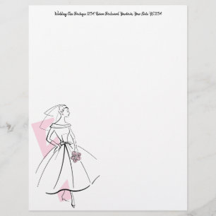 Lettre Haut de l'adresse en-tête de papier-lettres rose F
