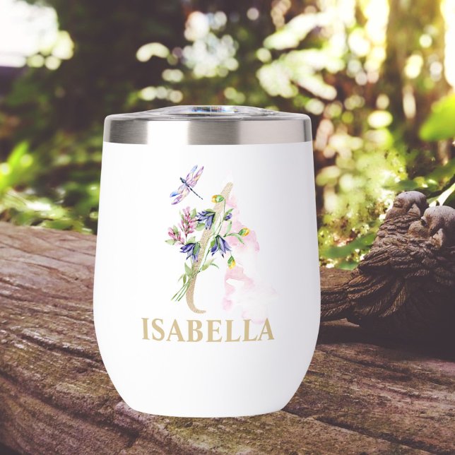 Lettre I en écriture dorée Monogramme Nom personna (Créateur téléchargé)