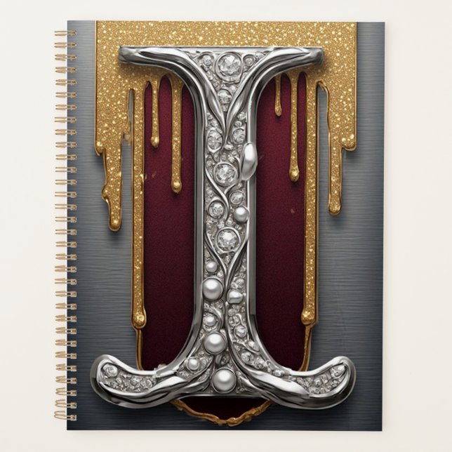 Lettre I Monogramme de Luxe avec Paillettes (Devant)