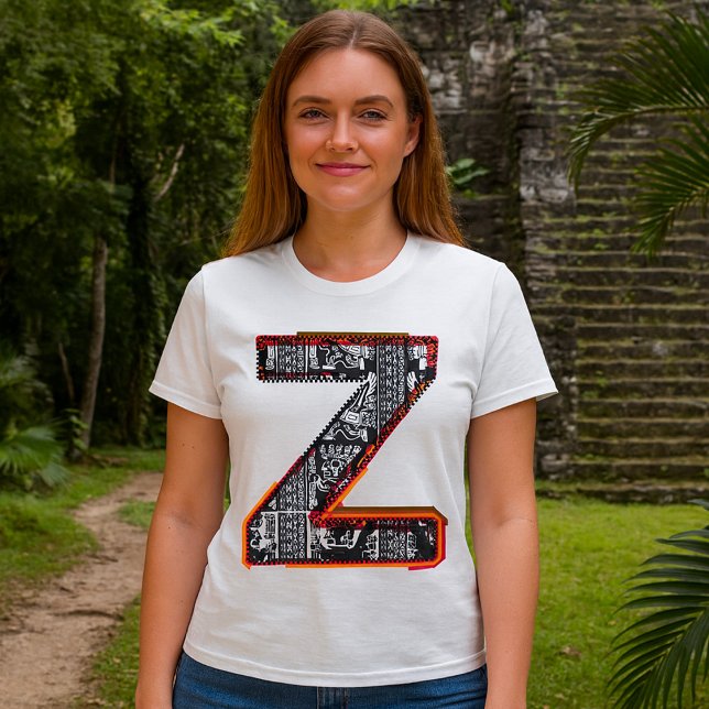 Lettre inca Z Police artistique T-shirt (Créateur téléchargé)