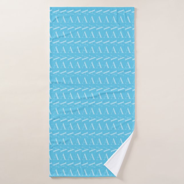 Lettre initiale A, Aqua Blue (Serviette de bain)