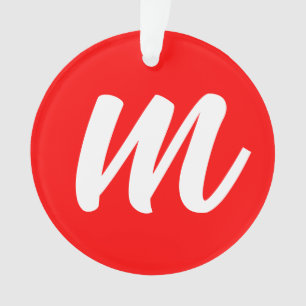 LETTRE INITIALE CalliGRAPHIQUE BLANCHE ROUGE