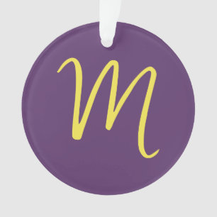 Lettre initiale Monogramme élégant Indigo jaune