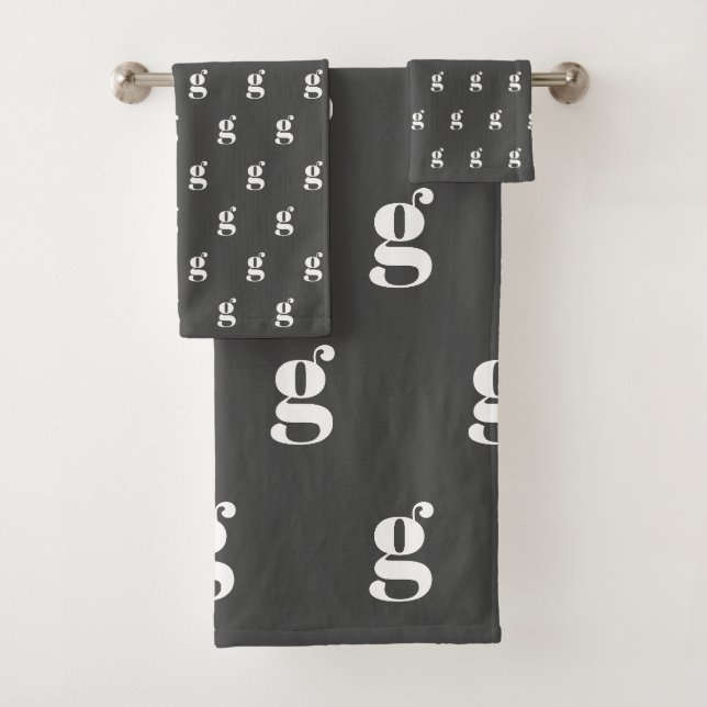 Lettre initiale Monogramme moderne Noir et blanc (En situation)