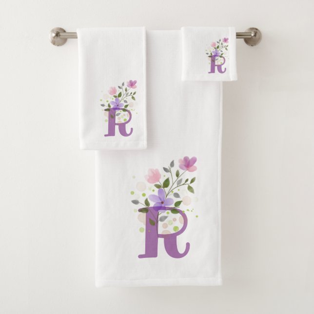 Lettre initiale R Plus Design Floral Ensemble de s (En situation)