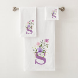 Lettre Initiale S Plus Design Floral Ensemble De S