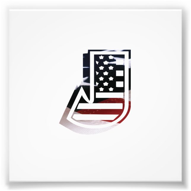 Lettre J Monogramme Meilleure impression photo USA (Devant)