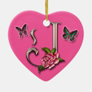LETTRE J - ORNEMENT DE MONOGRAMME DE COEUR