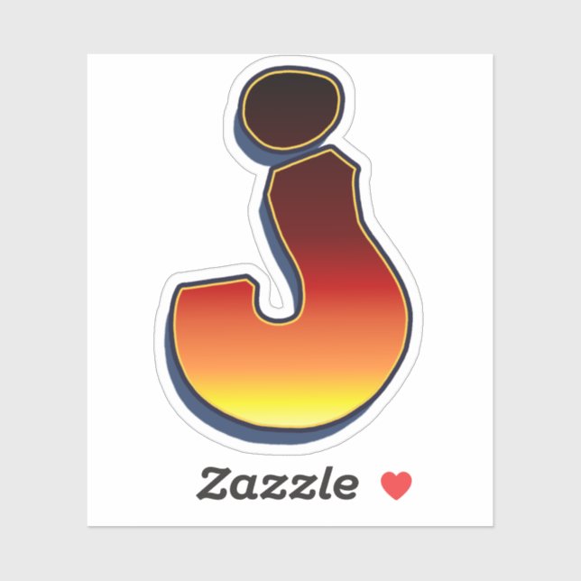 Lettre J - Sticker pour les flammes (Feuille)