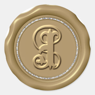 *~* Lettre J Stickers Cercle de diamant en cire d'