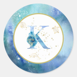 *~* LETTRE K - Autocollant d'enveloppe de plage na
