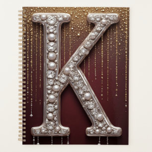 Lettre K Monogramme de Luxe avec Paillettes