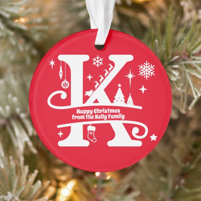 Lettre K Monogramme Nom de famille initial Salutat (Arbre)