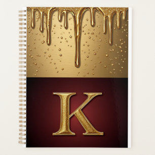 Lettre K Monogramme Pailleté Avec Liquide Qui Dégo