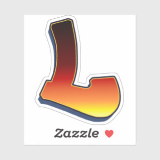 Lettre L - Sticker aux flammes