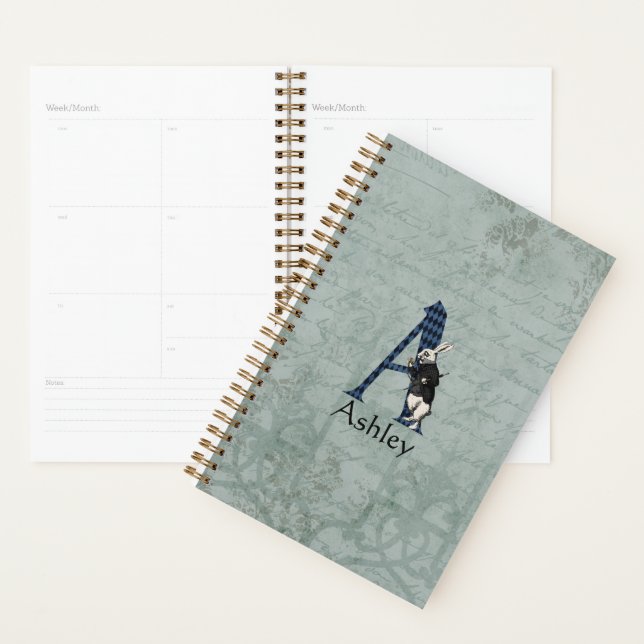 Lettre lapin blanc Wonderland A personnalisée (Devant avec enveloppe)