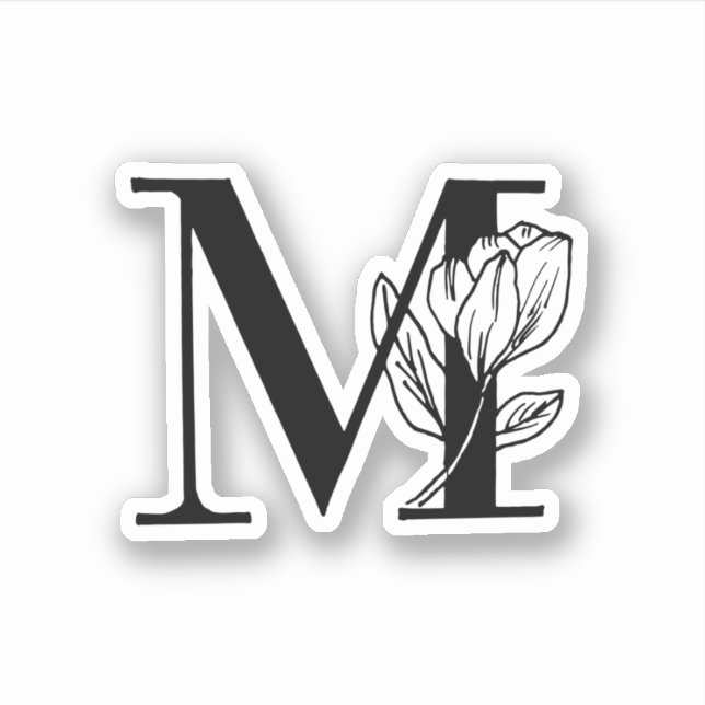 Lettre M - Autocollant Rose (Devant)